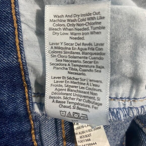 Sofia Aura High Rise Skinny Kick Boot Jeans Womens Size 10 Medium Wash Frayed He - Picture 9 of 15